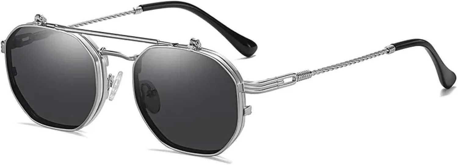 Ретро-металлические панк-солнцезащитные очки Polygon для мужчин и женщин, модные, с прозрачными линзами Ocean Lens, защита от УФ-излучения UV400 TVTBBVV, Silver Gray
Ретро-металлические панк-солнцезащитные очки Polygon для мужчин и женщин, модные, с прозрачными линзами Ocean Lens, защита от УФ-излучения UV400 TVTBBVV, Silver Gray