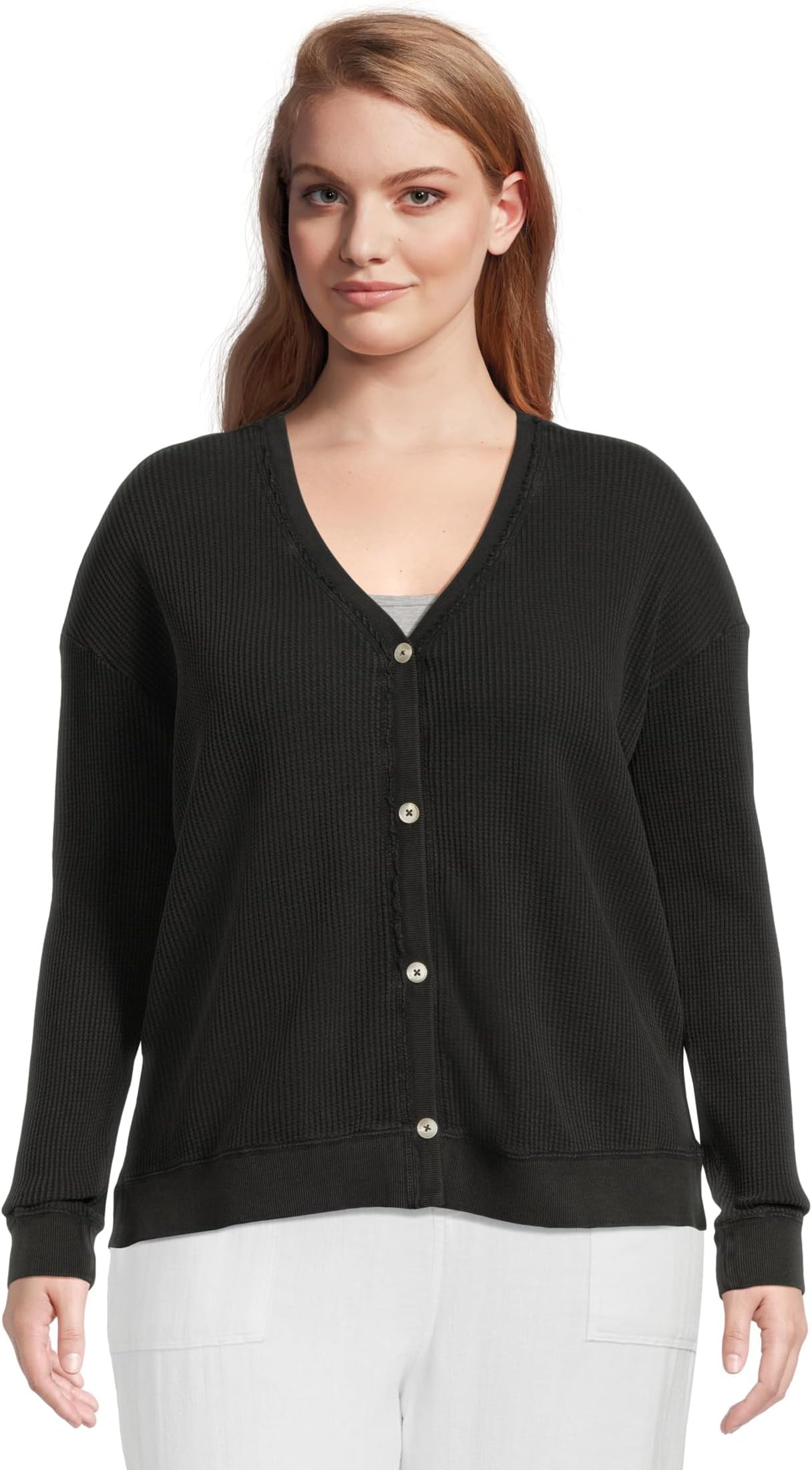 Свитер Mod-o-doc Women's Long Sleeve Button Front Waffle Cardigan, Black
Свитер Mod-o-doc Women's Long Sleeve Button Front Waffle Cardigan, Black