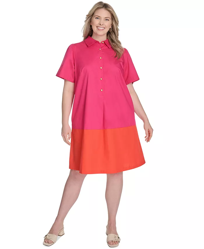 Платье-рубашка большого размера из хлопка с цветными блоками Jessica Howard, розовый
Платье-рубашка большого размера из хлопка с цветными блоками Jessica Howard, розовый