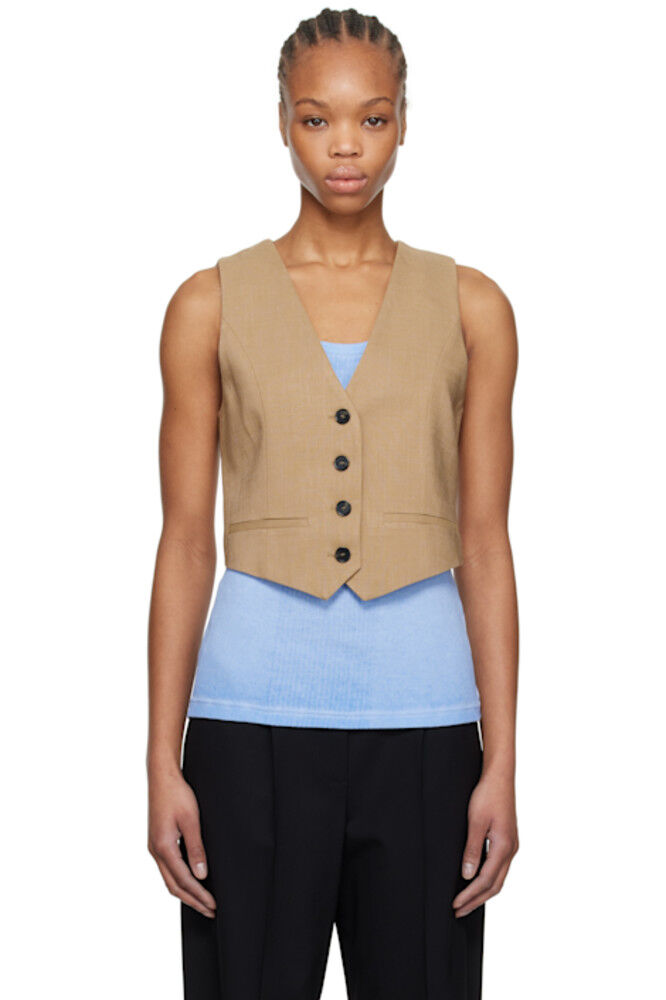 Бежевый жилет на пуговицах MSGM
Бежевый жилет на пуговицах MSGM