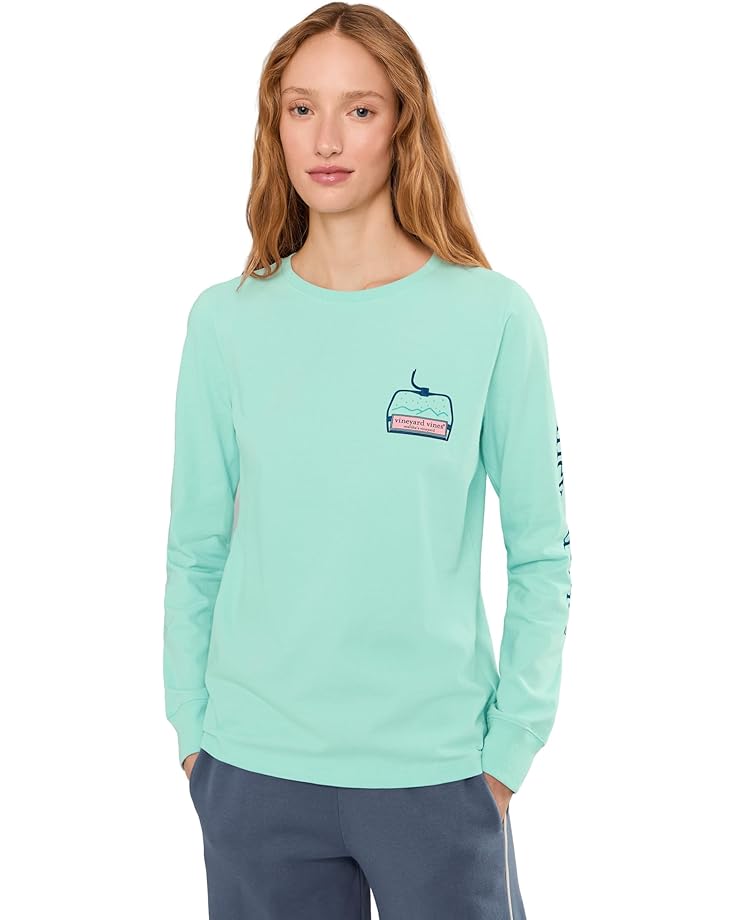 Женская футболка с длинным рукавом Vineyard Vines Ski Lift Logo Box, Aqua Haze
Женская футболка с длинным рукавом Vineyard Vines Ski Lift Logo Box, Aqua Haze