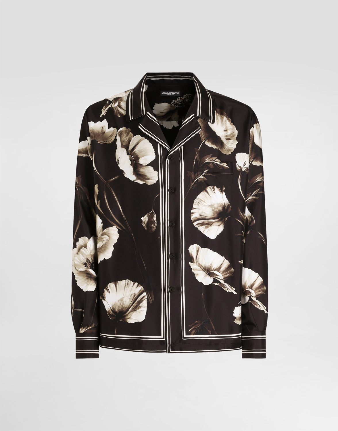 Сорочка из шелкового твила с принтом мака Dolce & Gabbana, принт
Сорочка из шелкового твила с принтом мака Dolce & Gabbana, принт