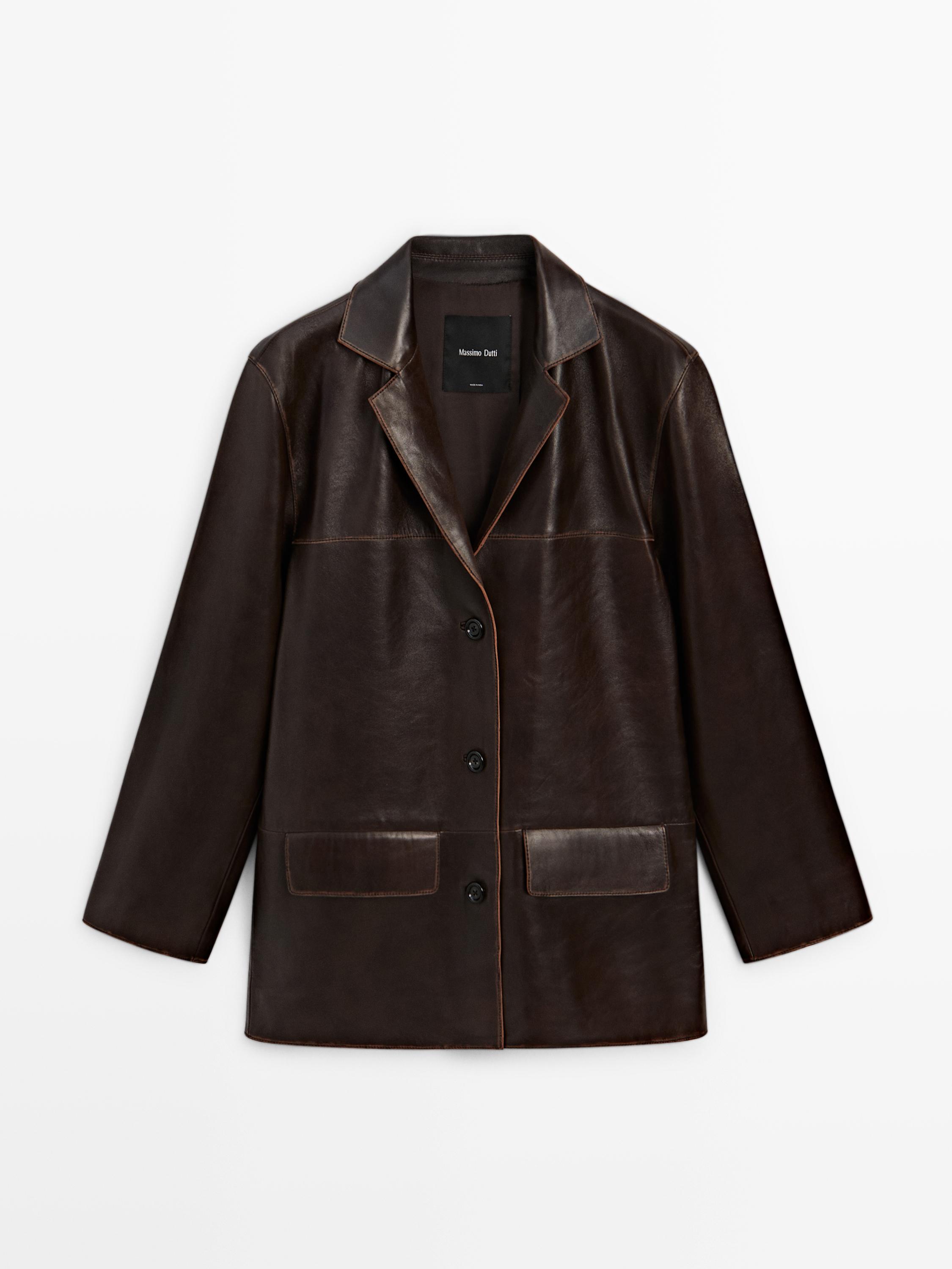 Куртка из кожи наппа Massimo Dutti, коричневый
Куртка из кожи наппа Massimo Dutti, коричневый