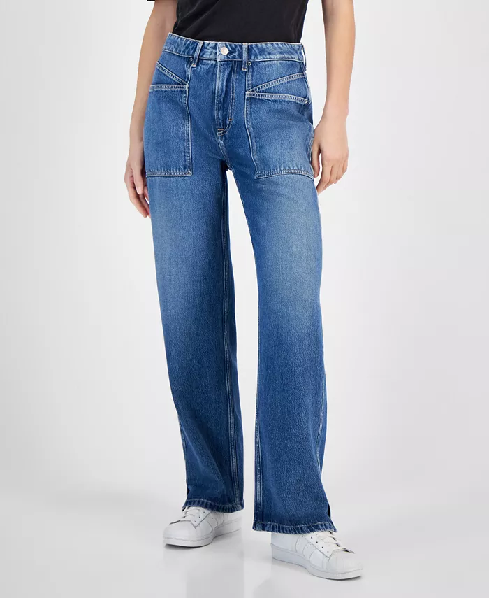 Женские брюки из мягкого эластичного денима с широкими штанинами BOSS Orange, синий
Женские брюки из мягкого эластичного денима с широкими штанинами BOSS Orange, синий