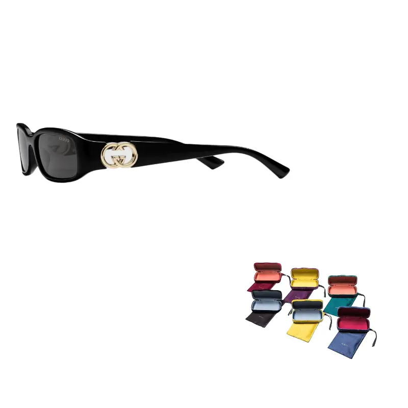 GUCCI Прямоугольные солнцезащитные очки в рамке, Black 
GUCCI Прямоугольные солнцезащитные очки в рамке, Black