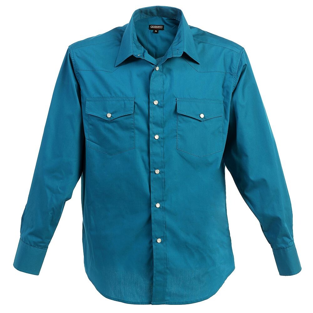 Gioberti Мужская однотонная рубашка в стиле вестерн с длинными рукавами и жемчужными пуговицами, цвет Turquoise
Gioberti Мужская однотонная рубашка в стиле вестерн с длинными рукавами и жемчужными пуговицами, цвет Turquoise