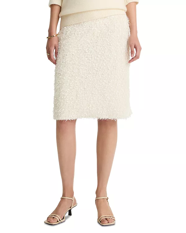 Юбка с перьевой бахромой Vince, белый
Юбка с перьевой бахромой Vince, белый