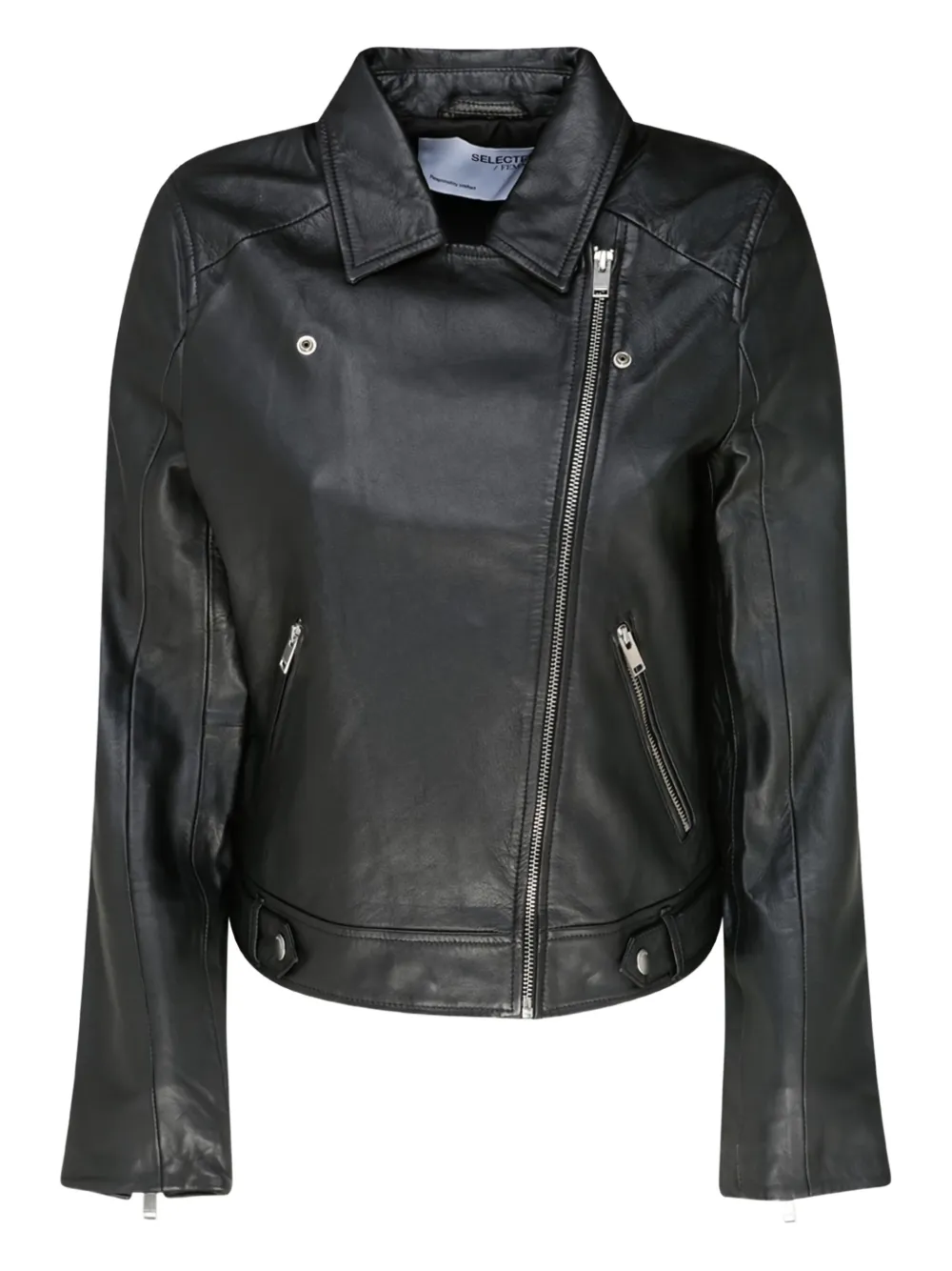 Кожаная куртка на молнии Selected Femme, черный
Кожаная куртка на молнии Selected Femme, черный