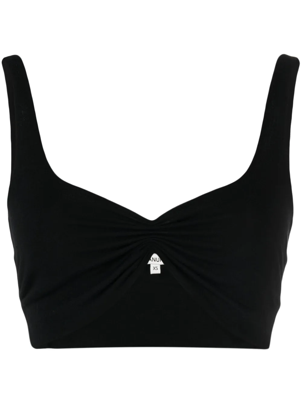 Присборенный укороченный топ без рукавов MANURI, черный 
Присборенный укороченный топ без рукавов MANURI, черный