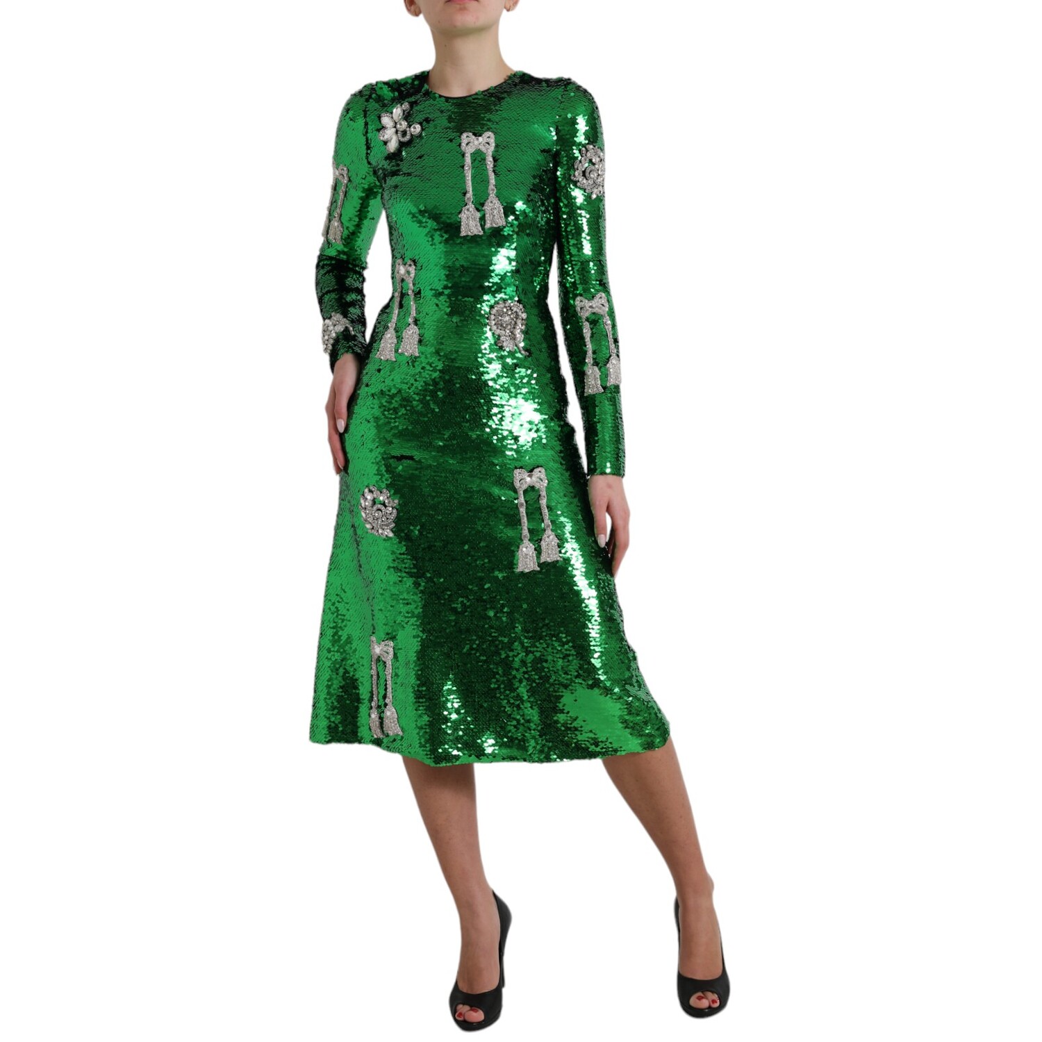 Элегантное зеленое вышитое платье длиной ниже колена Dolce & Gabbana, зеленый
Элегантное зеленое вышитое платье длиной ниже колена Dolce & Gabbana, зеленый