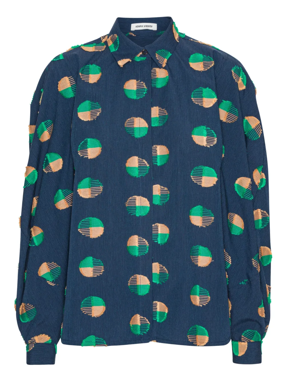Жаккардовая рубашка Henrik Vibskov, синий 
Жаккардовая рубашка Henrik Vibskov, синий
