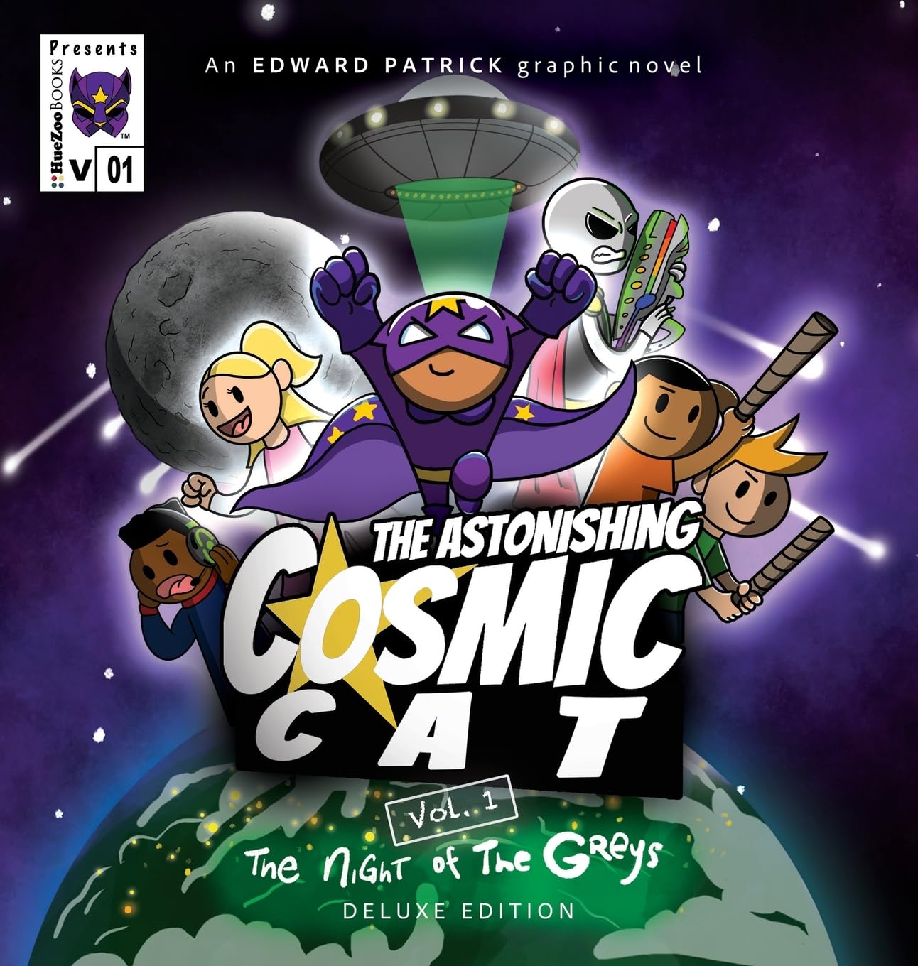 The Astonishing Cosmic Cat: Vol. 1: The Night of the Greys: Deluxe Edition (Huezoo LLC)
The Astonishing Cosmic Cat: Vol. 1: The Night of the Greys: Deluxe Edition (Huezoo LLC)