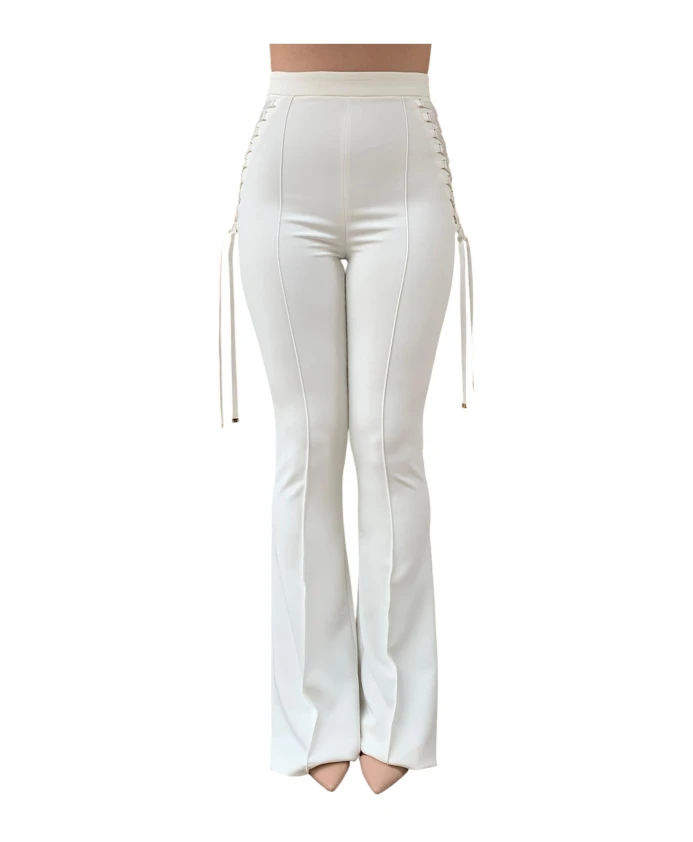 Расклешенные брюки из крепа с перекрестной шнуровкой Elisabetta Franchi, белый
Расклешенные брюки из крепа с перекрестной шнуровкой Elisabetta Franchi, белый