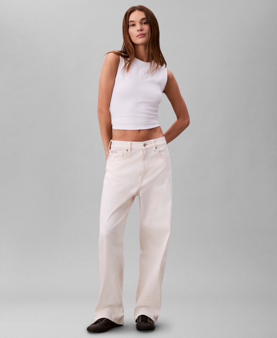 Женские джинсы с высокой посадкой и швом, модель "бочка" Calvin Klein Jeans, Ecru
Женские джинсы с высокой посадкой и швом, модель "бочка" Calvin Klein Jeans, Ecru