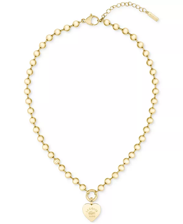 Ожерелье с подвеской в виде сердца с логотипом, 15-3/4 дюйма + удлинитель 1 дюйм Lacoste, gold
Ожерелье с подвеской в виде сердца с логотипом, 15-3/4 дюйма + удлинитель 1 дюйм Lacoste, gold