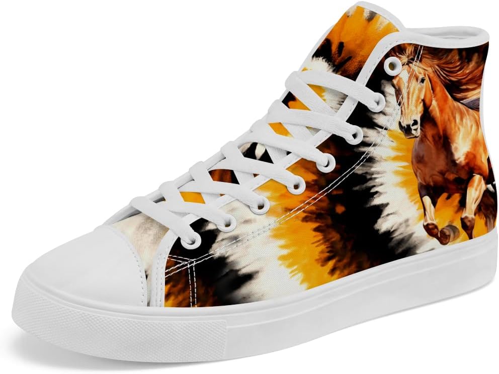 Высокие кеды из канвы с изображением лошади для женщин и мужчин, повседневные кроссовки на шнуровке Chebing, черный/оранжевый
Высокие кеды из канвы с изображением лошади для женщин и мужчин, повседневные кроссовки на шнуровке Chebing, черный/оранжевый