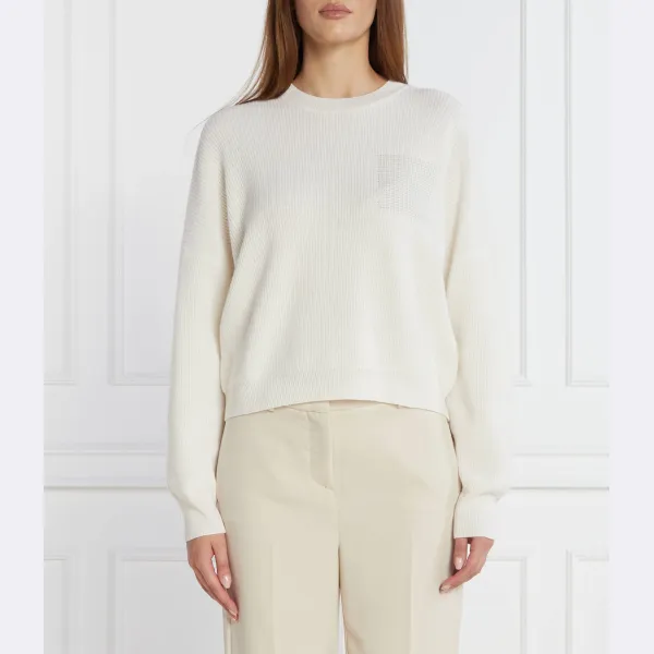 Шерстяной свитер обычного кроя с добавлением шелка Peserico, белый
Шерстяной свитер обычного кроя с добавлением шелка Peserico, белый