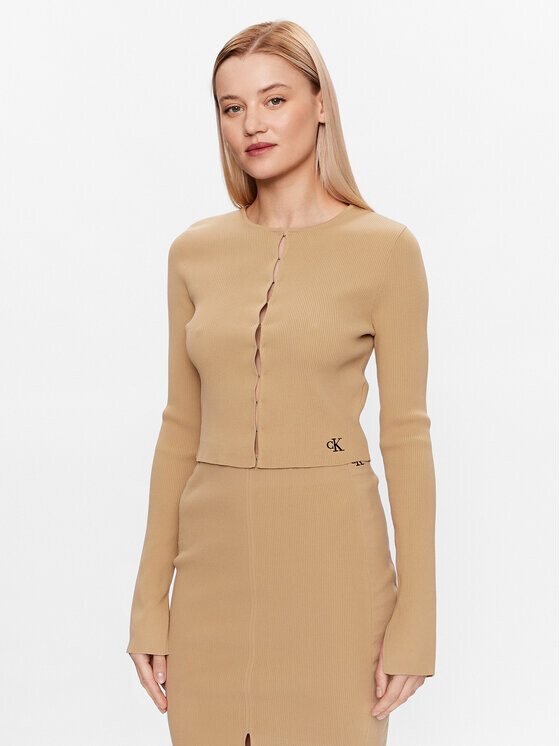 Кардиган приталенного кроя Calvin Klein, бежевый
Кардиган приталенного кроя Calvin Klein, бежевый