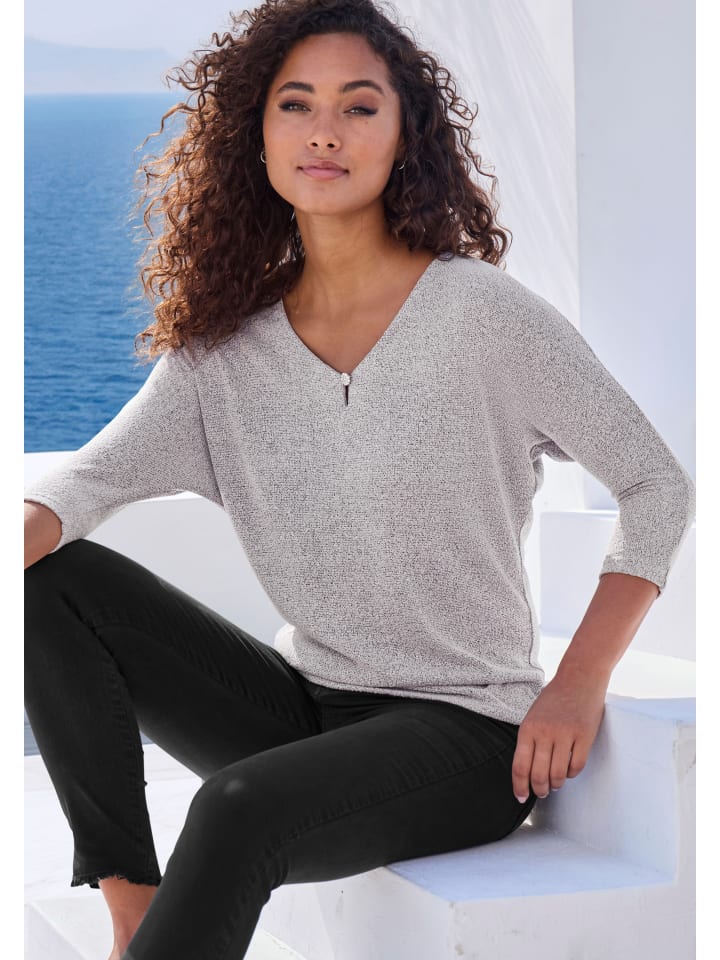 Рубашка с рукавами 3/4 серебристо-серого цвета LASCANA
Рубашка с рукавами 3/4 серебристо-серого цвета LASCANA