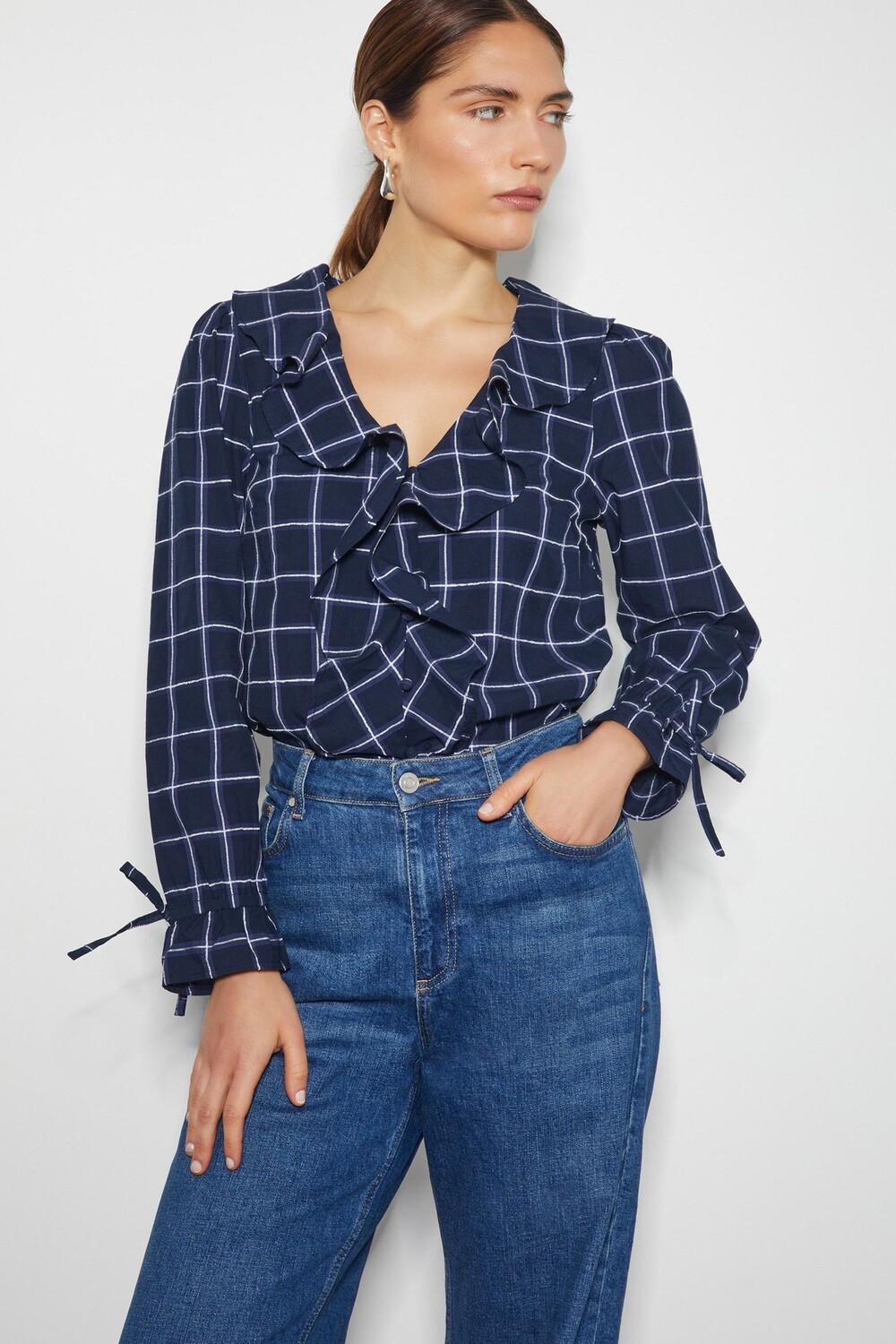 Блузка с оборками и принтом в клетку Frankie Monsoon, синий
Блузка с оборками и принтом в клетку Frankie Monsoon, синий