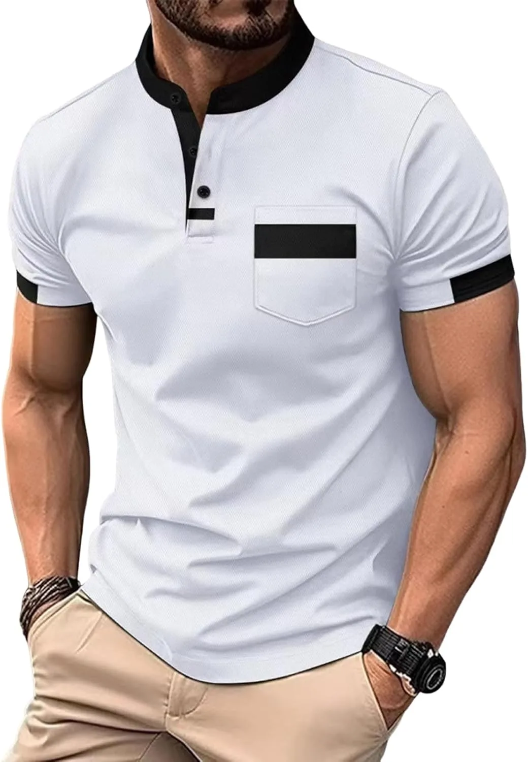 Футболка Henley с коротким рукавом, Casual, Vintage, Color Block RODYETQQ
Футболка Henley с коротким рукавом, Casual, Vintage, Color Block RODYETQQ