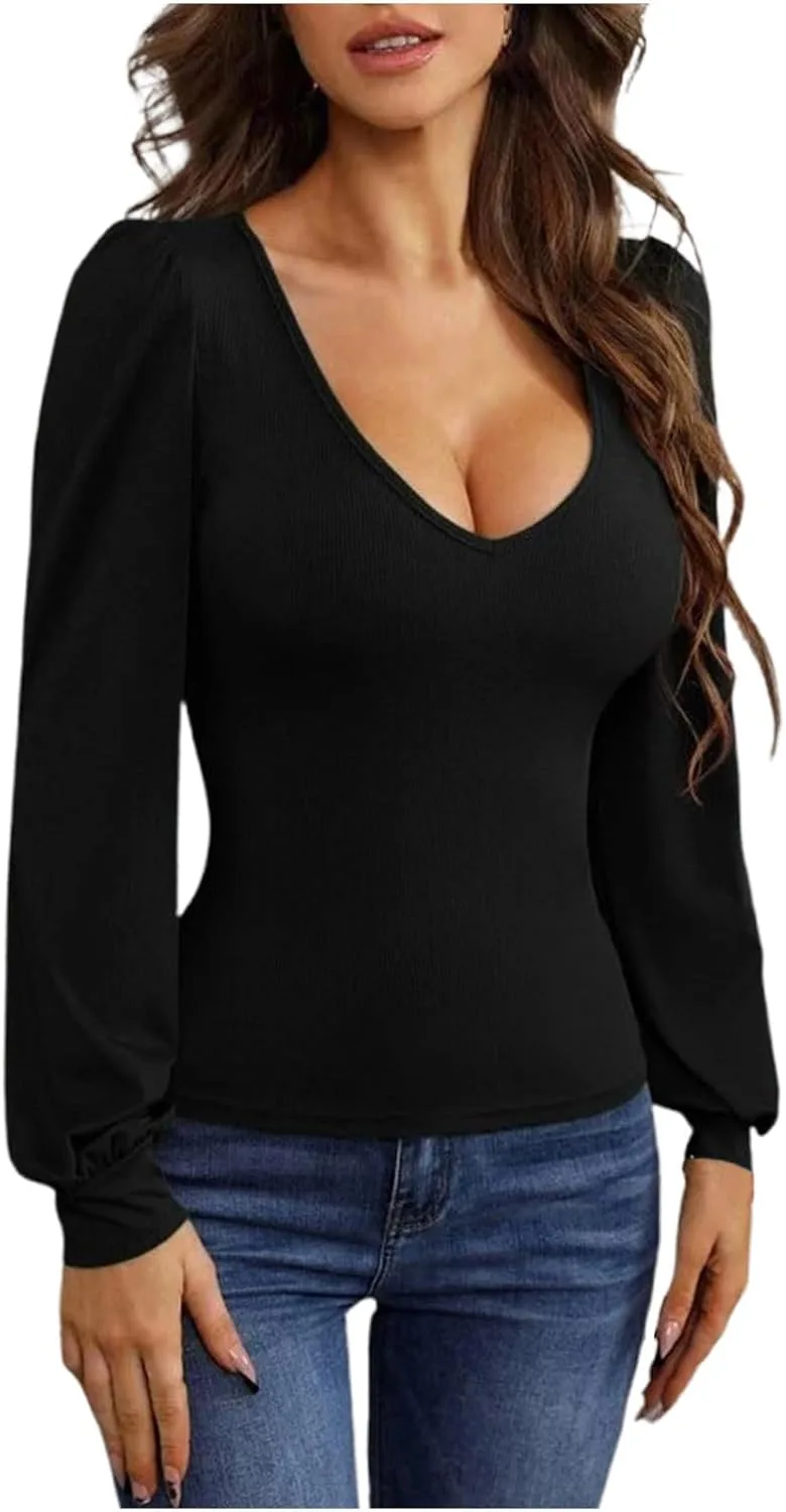 Женская трикотажная блузка с длинными рукавами и v-образным вырезом
Женская трикотажная блузка с длинными рукавами и v-образным вырезом