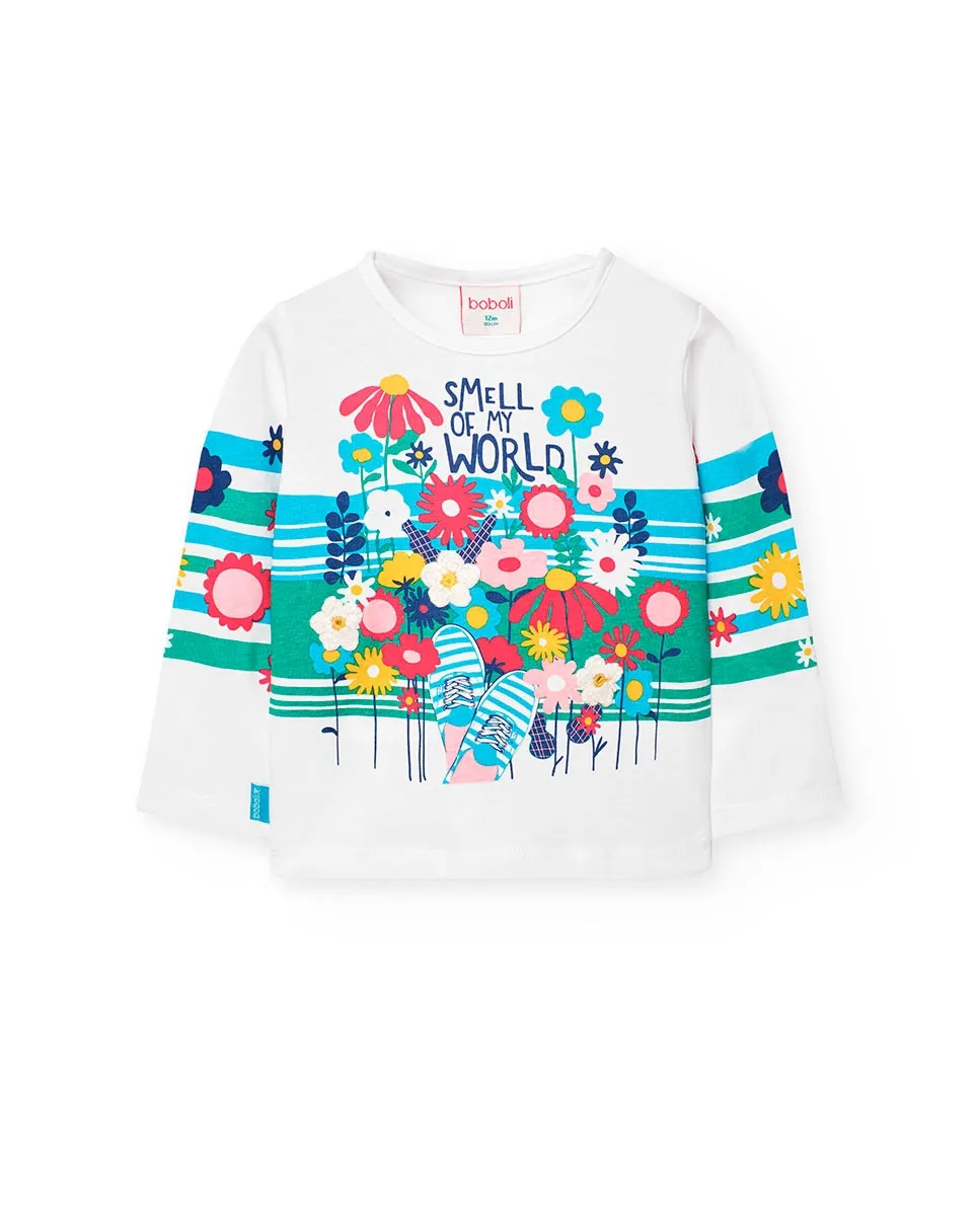 Футболка с длинными рукавами и круглым вырезом для девочки Boboli, белый
Футболка с длинными рукавами и круглым вырезом для девочки Boboli, белый