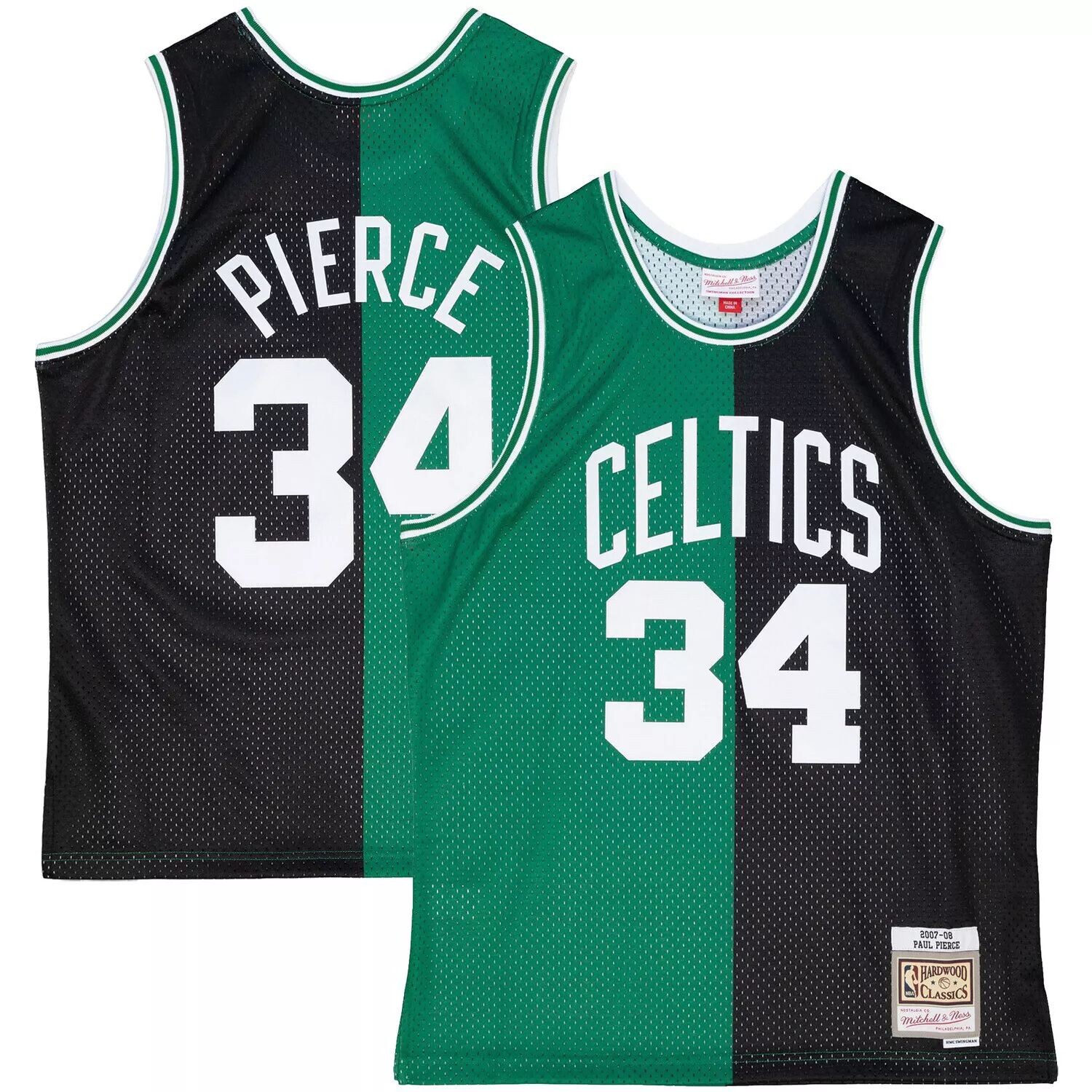 Мужская майка Mitchell & Ness Paul Pierce Black/Kelly Green Boston Celtics Hardwood Classics 2007-08 Split Swingman
Мужская майка Mitchell & Ness Paul Pierce Black/Kelly Green Boston Celtics Hardwood Classics 2007-08 Split Swingman