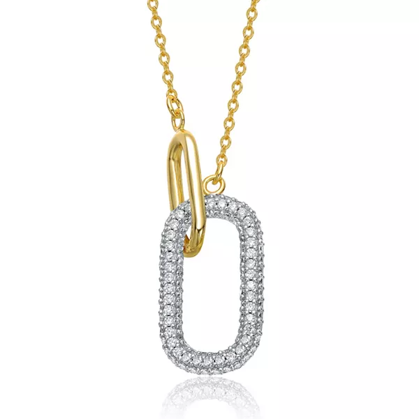 Ожерелье из стерлингового серебра с прозрачными кубическими цирконами, состоящее из взаимосвязанных звеньев, покрытое белым золотом или 14-каратным золотом Genevive, gold
Ожерелье из стерлингового серебра с прозрачными кубическими цирконами, состоящее из взаимосвязанных звеньев, покрытое белым золотом или 14-каратным золотом Genevive, gold