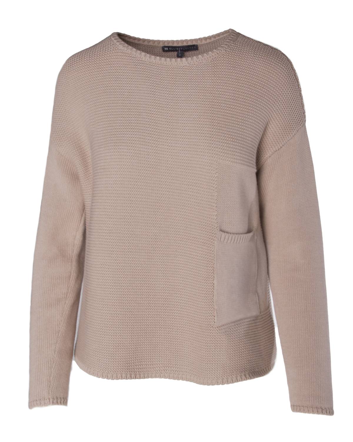 Женский хлопковый свитер с накладными карманами цвета гречихи Elliott Lauren, Buckwheat 
Женский хлопковый свитер с накладными карманами цвета гречихи Elliott Lauren, Buckwheat