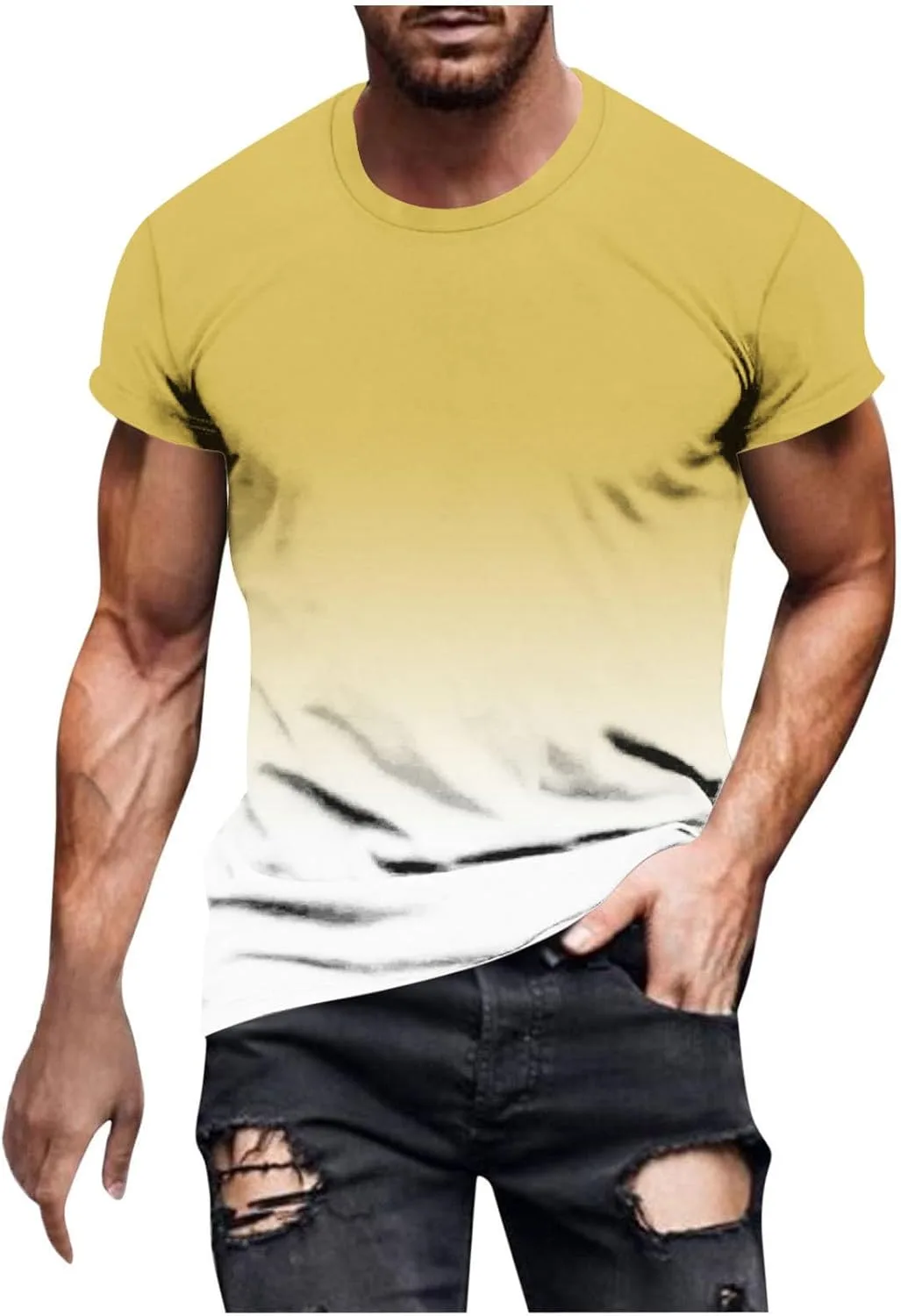 Футболка мужская летняя с градиентным принтом, Slim Fit Xiaojmake
Футболка мужская летняя с градиентным принтом, Slim Fit Xiaojmake