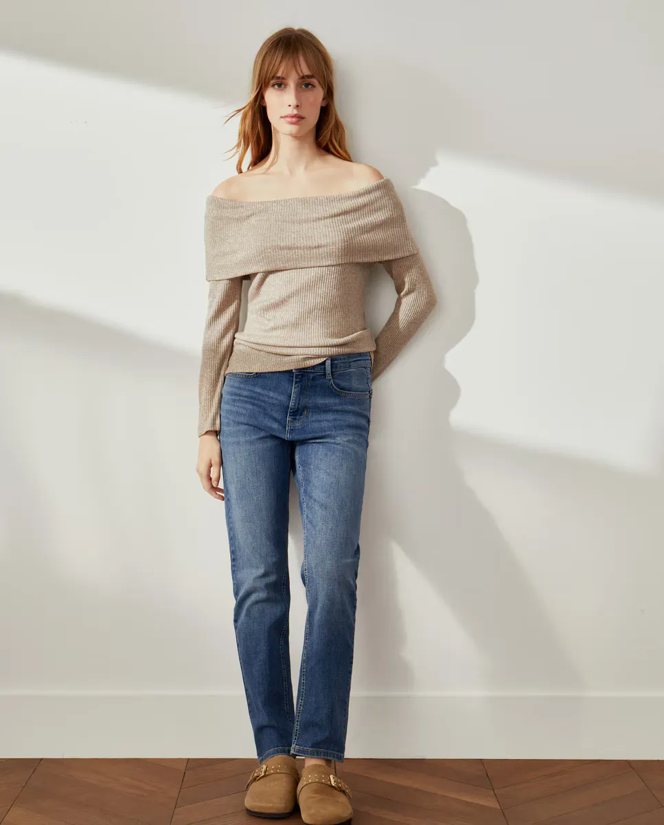 Женская футболка с ребристым вырезом горловины Бардо Southern Cotton, цвет Visón claro
Женская футболка с ребристым вырезом горловины Бардо Southern Cotton, цвет Visón claro