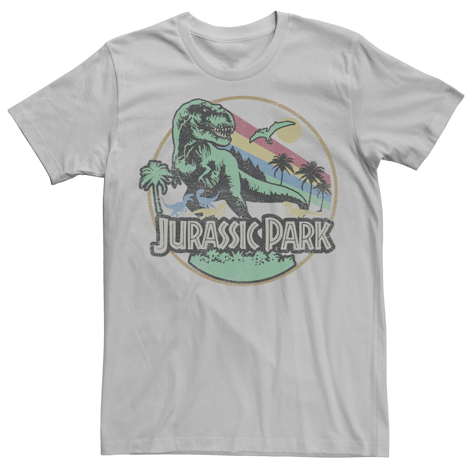 Мужская футболка в цветную полоску в стиле ретро с парком Юрского периода Licensed Character, серебристый
Мужская футболка в цветную полоску в стиле ретро с парком Юрского периода Licensed Character, серебристый