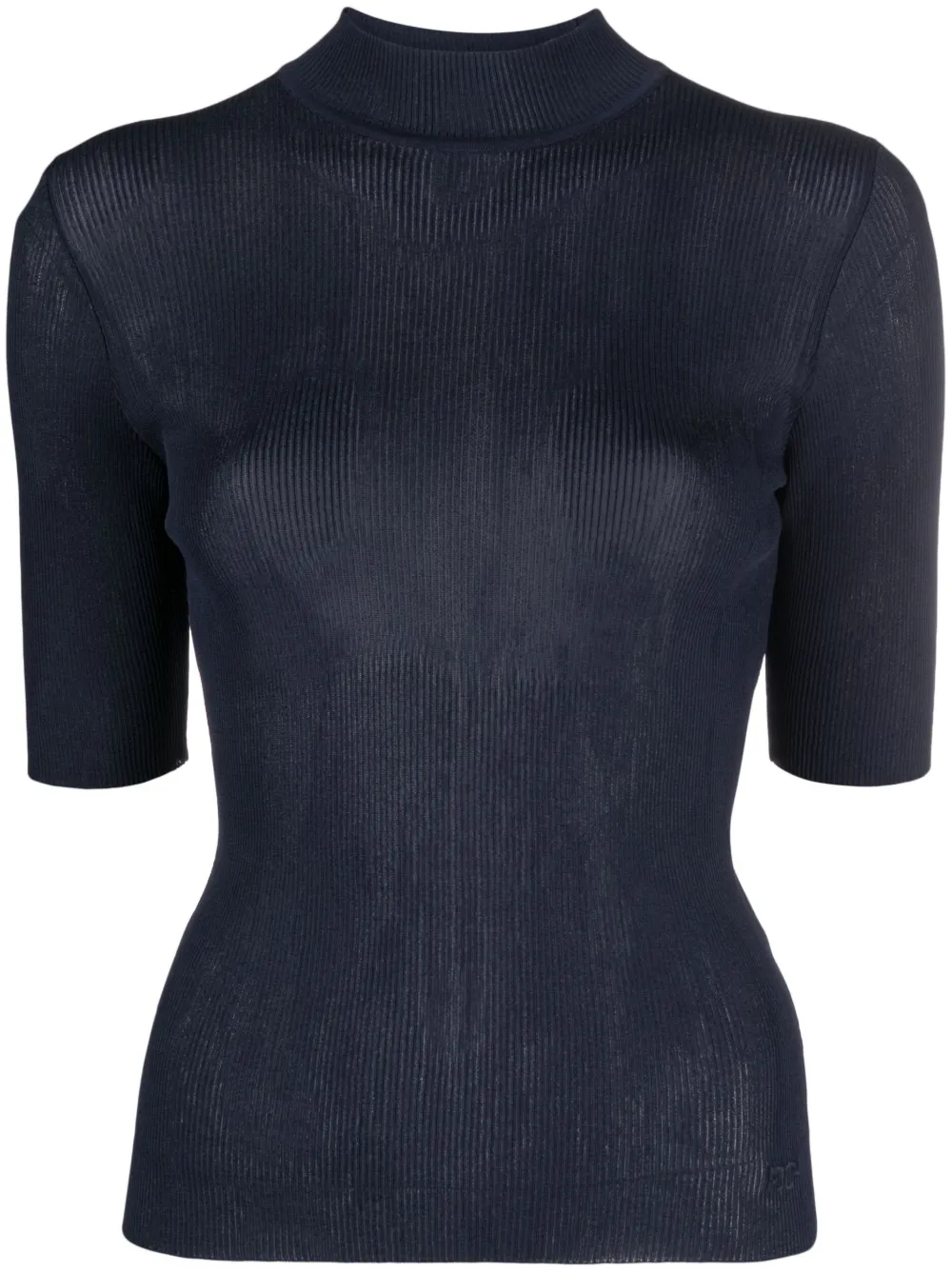 Топ в рубчик с короткими рукавами Tory Burch, синий
Топ в рубчик с короткими рукавами Tory Burch, синий