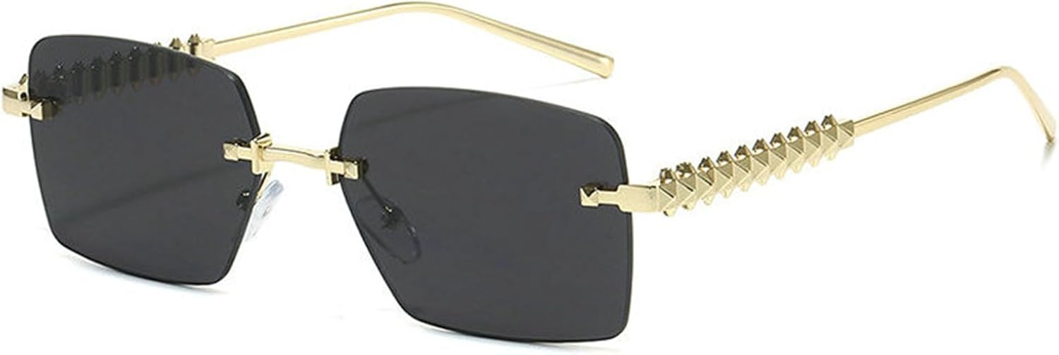 COTIA Модные квадратные солнцезащитные очки без оправы для женщин и мужчин в стиле панк, стильные металлические маленькие прямоугольные солнцезащитные очки без оправы, Black
COTIA Модные квадратные солнцезащитные очки без оправы для женщин и мужчин в стиле панк, стильные металлические маленькие прямоугольные солнцезащитные очки без оправы, Black