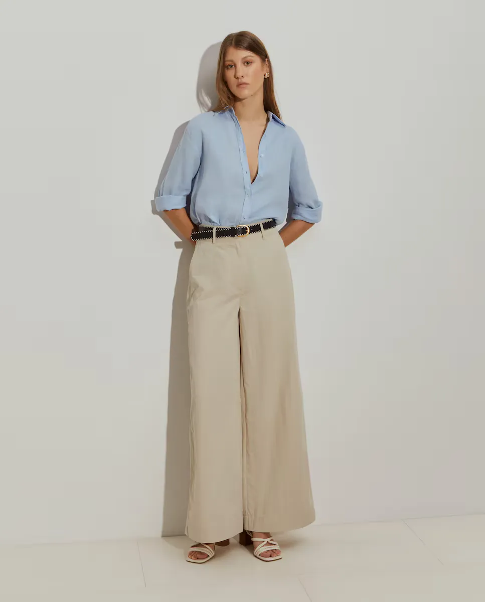 Женские брюки широкого кроя со складками и шлевками на талии Lion of Porches, бежевый
Женские брюки широкого кроя со складками и шлевками на талии Lion of Porches, бежевый