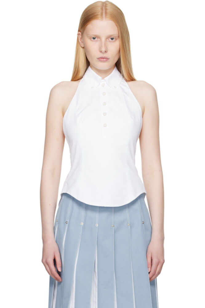 Белый топ-халтер Thom Browne
Белый топ-халтер Thom Browne