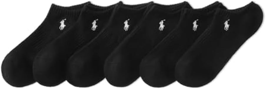 POLO RALPH LAUREN мужские спортивные хлопковые носки низкие - набор 6 пар - влагоотводящая сетка, Black
POLO RALPH LAUREN мужские спортивные хлопковые носки низкие - набор 6 пар - влагоотводящая сетка, Black