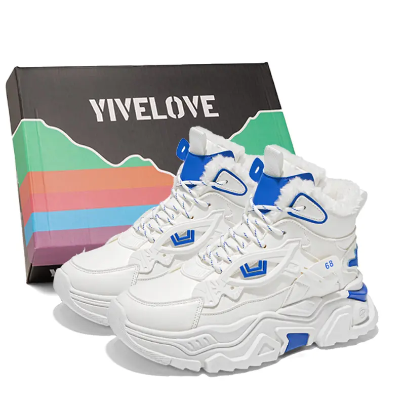 YIVELOVE Антискользящие и износостойкие высокие повседневные ботинки для мужчин с утеплением на подкладке из флиса белого цвета, цвет White (Fleece-Lined) 
YIVELOVE Антискользящие и износостойкие высокие повседневные ботинки для мужчин с утеплением на подкладке из флиса белого цвета, цвет White (Fleece-Lined)