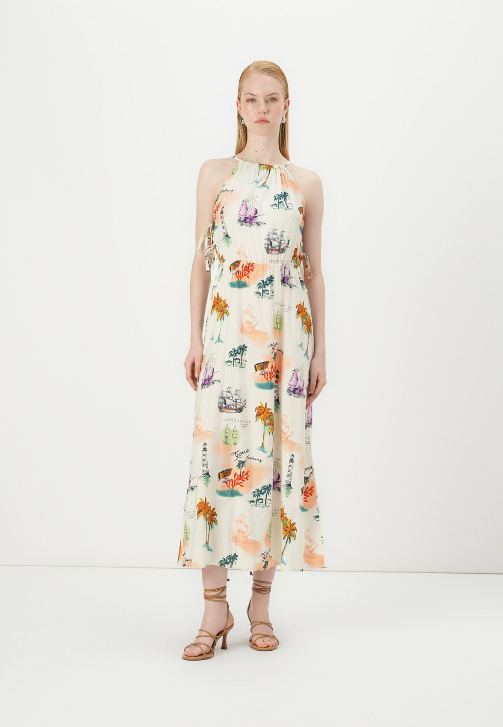 Повседневное платье OBJDINAH MIDI DRESS Object, бежевый 
Повседневное платье OBJDINAH MIDI DRESS Object, бежевый