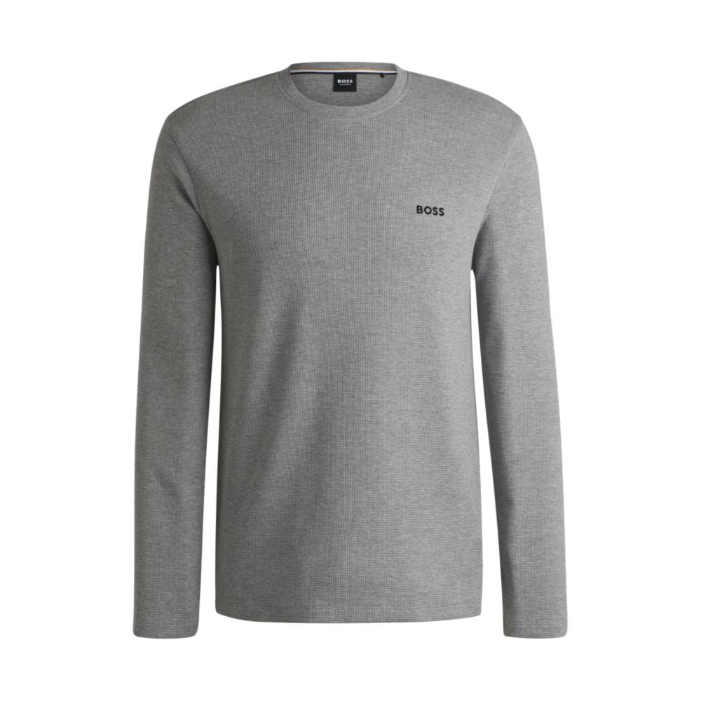 Пижамная футболка с вафельной структурой из хлопка BOSS, серый
Пижамная футболка с вафельной структурой из хлопка BOSS, серый