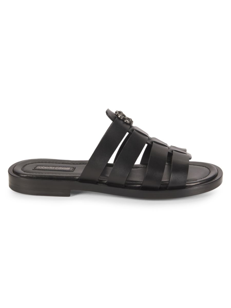 Кожаные сандалии с логотипом Roberto Cavalli, черный
Кожаные сандалии с логотипом Roberto Cavalli, черный