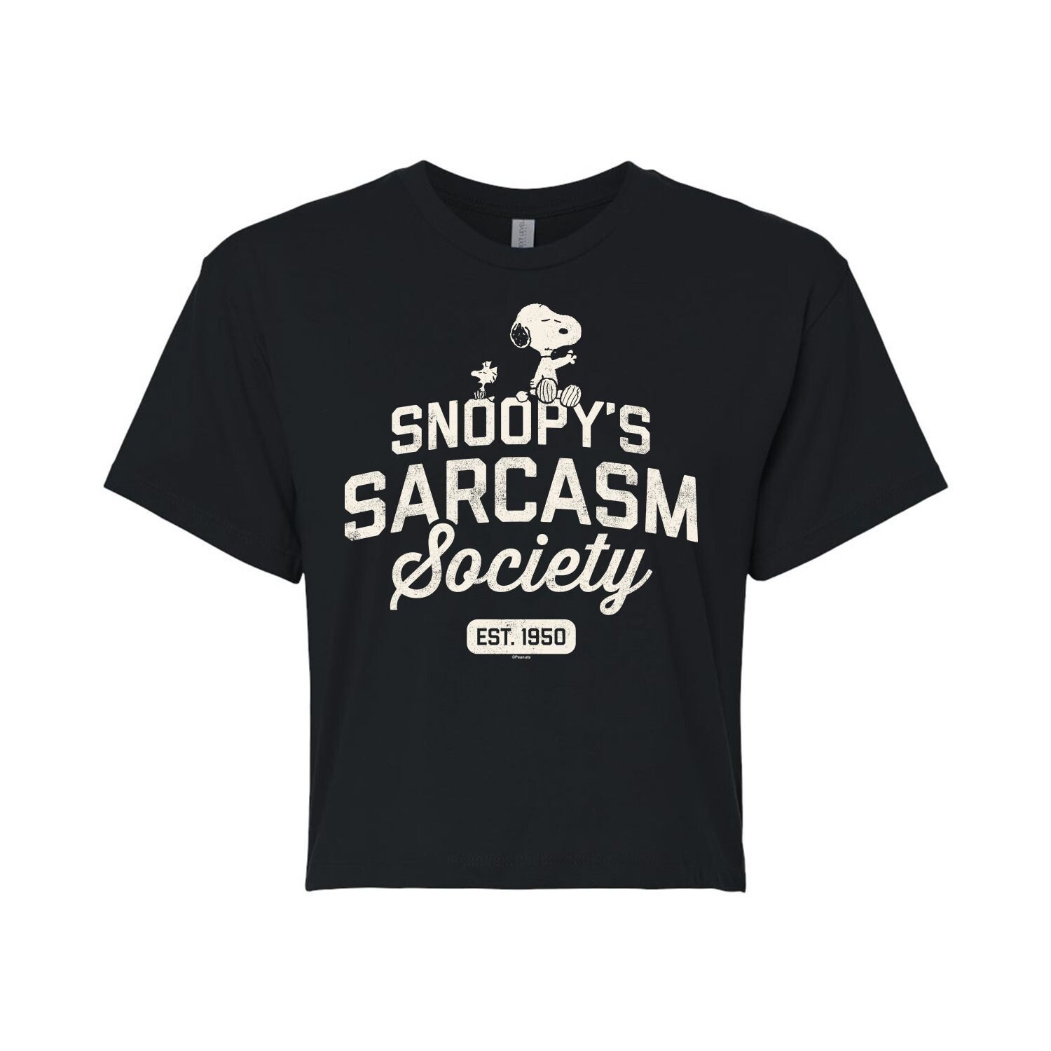 Укороченная футболка с рисунком Peanuts Charlie Brown & Snoopy Sarcasm Society для юниоров Licensed Character, черный
Укороченная футболка с рисунком Peanuts Charlie Brown & Snoopy Sarcasm Society для юниоров Licensed Character, черный