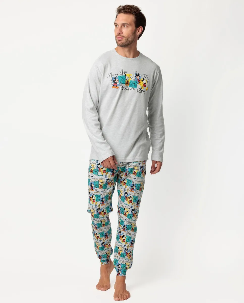 Длинная мужская пижама из серого хлопкового трикотажа Disney, серый
Длинная мужская пижама из серого хлопкового трикотажа Disney, серый