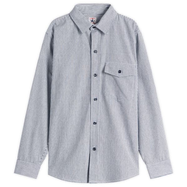 Рубашка с одним карманом от Randy's Garments, белый & индиго stripe denim
Рубашка с одним карманом от Randy's Garments, белый & индиго stripe denim