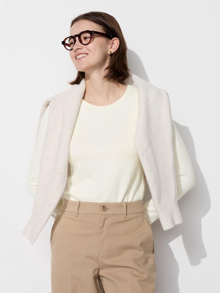 Теплая футболка с круглым вырезом Uniqlo, белый
Теплая футболка с круглым вырезом Uniqlo, белый