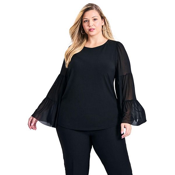 Женский топ plus size Mylo с сетчатыми рукавами-колокол Avenue
Женский топ plus size Mylo с сетчатыми рукавами-колокол Avenue