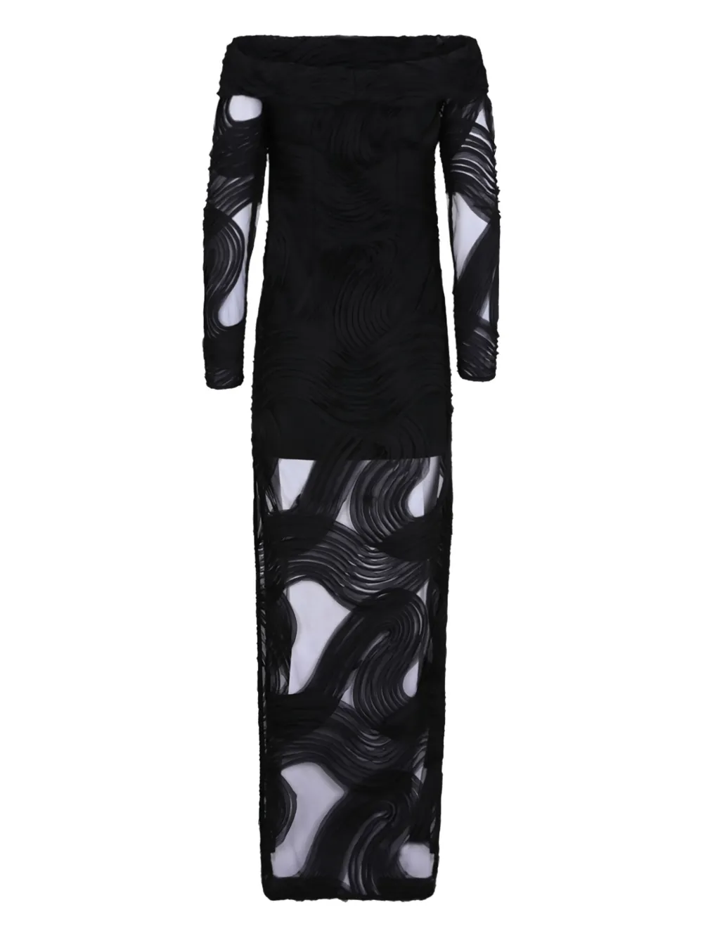 Платье с открытыми плечами и волнистой текстурой Genny, черный
Платье с открытыми плечами и волнистой текстурой Genny, черный