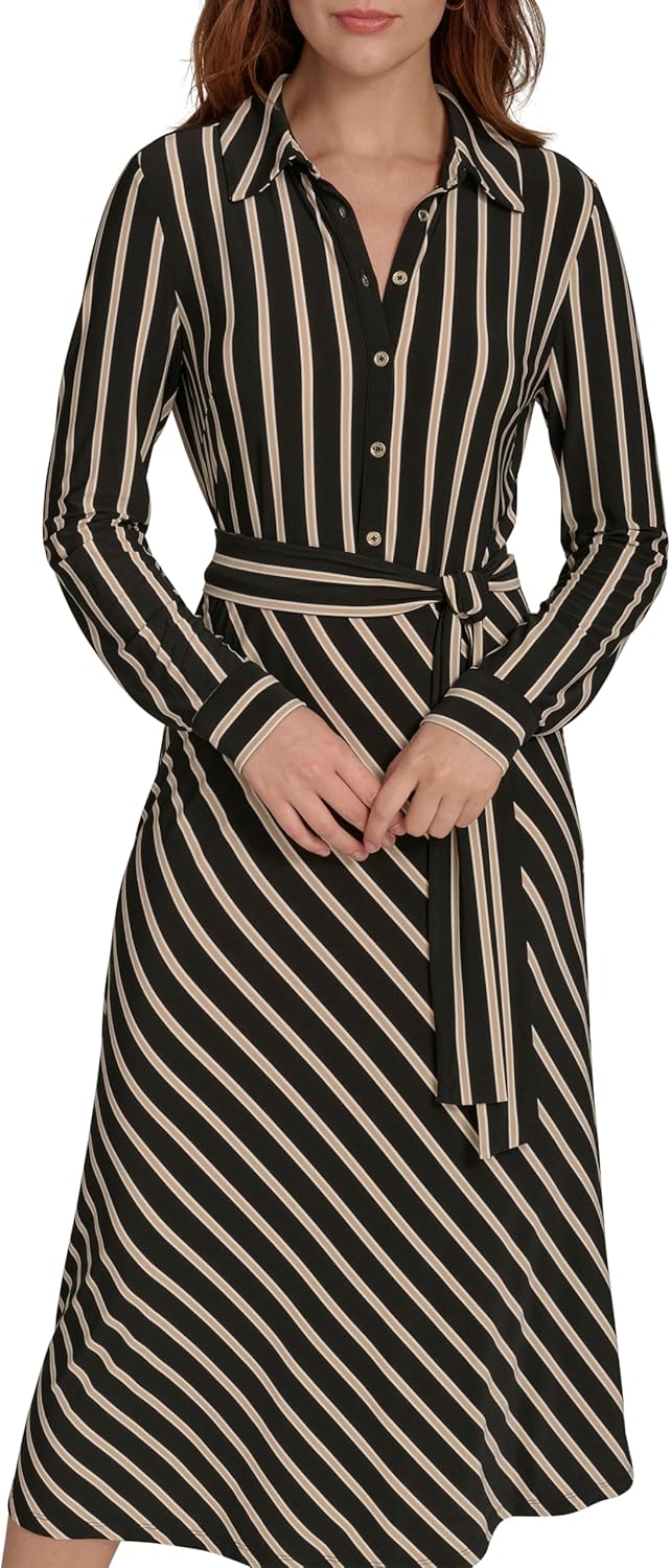 Женское платье-рубашка миди с длинными рукавами и воротником Tommy Hilfiger, Black/Sand
Женское платье-рубашка миди с длинными рукавами и воротником Tommy Hilfiger, Black/Sand