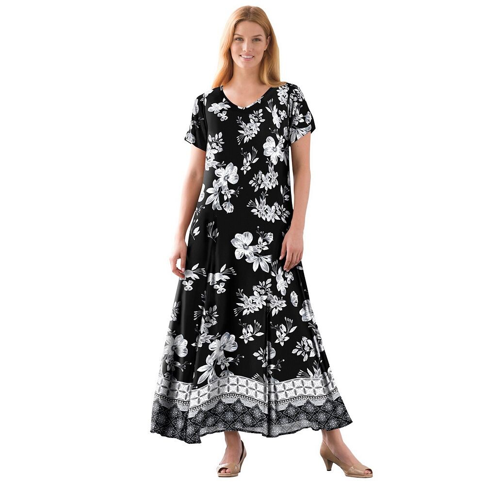 Женщина в женском мятом платье больших размеров с короткими рукавами Woman Within, цвет Black Bloom Flower
Женщина в женском мятом платье больших размеров с короткими рукавами Woman Within, цвет Black Bloom Flower